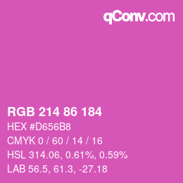 Color code: RGB 214 86 184 | qconv.com