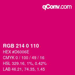 Color code: RGB 214 0 110 | qconv.com