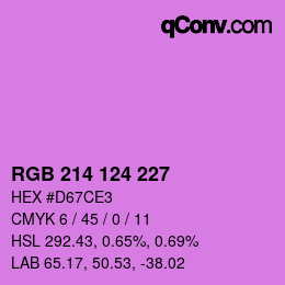 Color code: RGB 214 124 227 | qconv.com