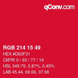 Código de color: RGB 214 15 49 | qconv.com