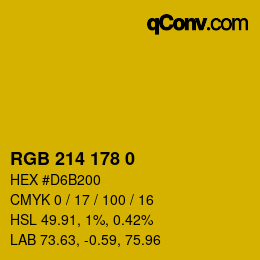 Código de color: RGB 214 178 0 | qconv.com