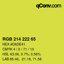 Code couleur: RGB 214 222 65 | qconv.com