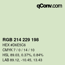 Color code: RGB 214 229 198 | qconv.com