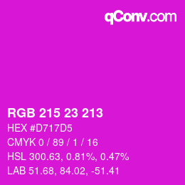 Código de color: RGB 215 23 213 | qconv.com