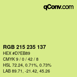 Color code: RGB 215 235 137 | qconv.com