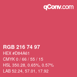 カラーコード: RGB 216 74 97 | qconv.com