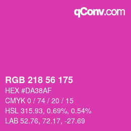 カラーコード: RGB 218 56 175 | qconv.com