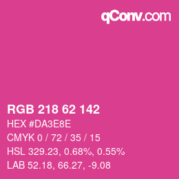 Code couleur: RGB 218 62 142 | qconv.com