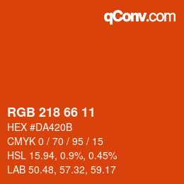 Código de color: RGB 218 66 11 | qconv.com