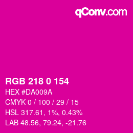 Code couleur: RGB 218 0 154 | qconv.com