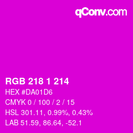 Code couleur: RGB 218 1 214 | qconv.com