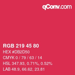 Code couleur: RGB 219 45 80 | qconv.com