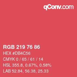 Código de color: RGB 219 76 86 | qconv.com