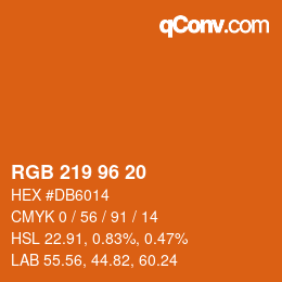 Código de color: RGB 219 96 20 | qconv.com