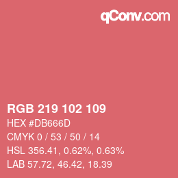 Color code: RGB 219 102 109 | qconv.com