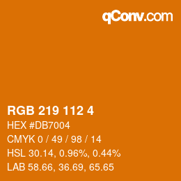 Code couleur: RGB 219 112 4 | qconv.com