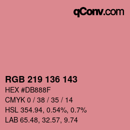 Color code: RGB 219 136 143 | qconv.com