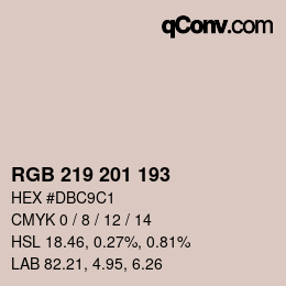 Color code: RGB 219 201 193 | qconv.com