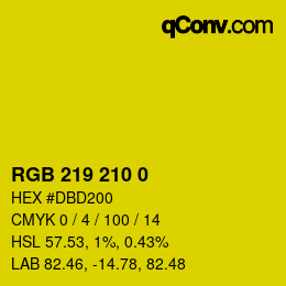 Code couleur: RGB 219 210 0 | qconv.com