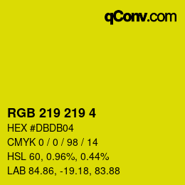 Código de color: RGB 219 219 4 | qconv.com