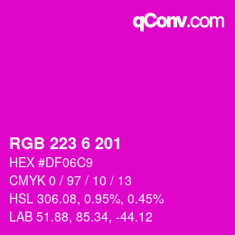 カラーコード: RGB 223 6 201 | qconv.com