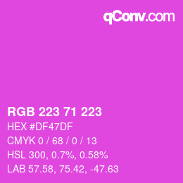 Code couleur: RGB 223 71 223 | qconv.com