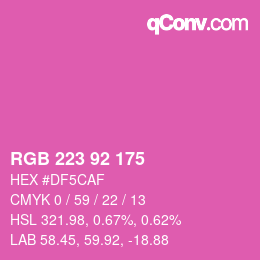 Code couleur: RGB 223 92 175 | qconv.com