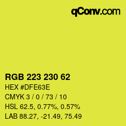 Código de color: RGB 223 230 62 | qconv.com