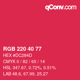 Farbcode: RGB 220 40 77 | qconv.com