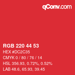 Code couleur: RGB 220 44 53 | qconv.com