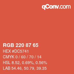 Code couleur: RGB 220 87 65 | qconv.com