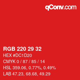 Code couleur: RGB 220 29 32 | qconv.com