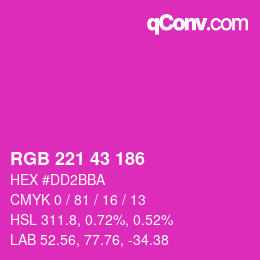 Code couleur: RGB 221 43 186 | qconv.com