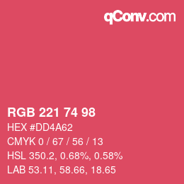 Color code: RGB 221 74 98 | qconv.com