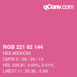 Código de color: RGB 221 92 144 | qconv.com