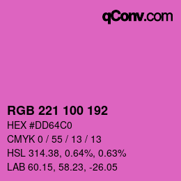 Color code: RGB 221 100 192 | qconv.com