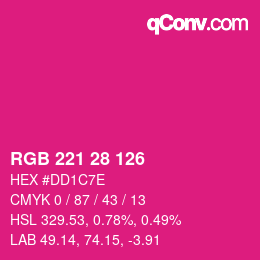 Color code: RGB 221 28 126 | qconv.com