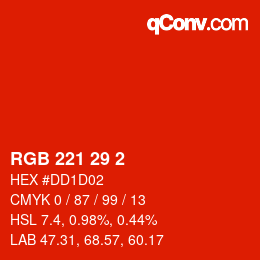 Código de color: RGB 221 29 2 | qconv.com