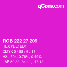 Código de color: RGB 222 27 209 | qconv.com