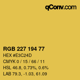 Color code: RGB 227 194 77 | qconv.com