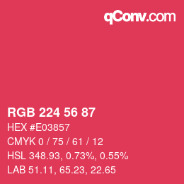 Código de color: RGB 224 56 87 | qconv.com