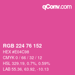 Color code: RGB 224 76 152 | qconv.com