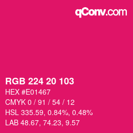 Farbcode: RGB 224 20 103 | qconv.com