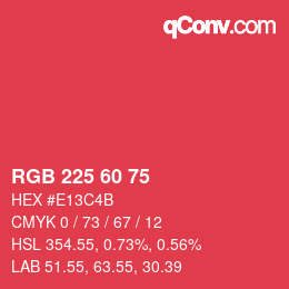 Color code: RGB 225 60 75 | qconv.com