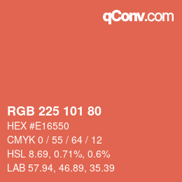 Código de color: RGB 225 101 80 | qconv.com