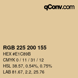 Color code: RGB 225 200 155 | qconv.com