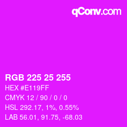 Code couleur: RGB 225 25 255 | qconv.com