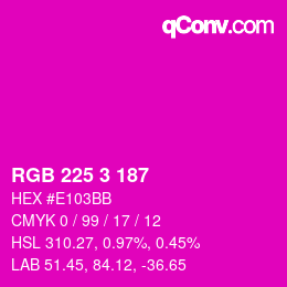 Color code: RGB 225 3 187 | qconv.com