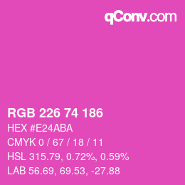 Color code: RGB 226 74 186 | qconv.com