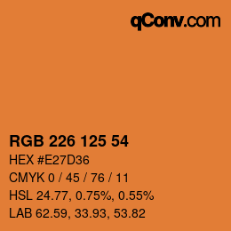 Código de color: RGB 226 125 54 | qconv.com
